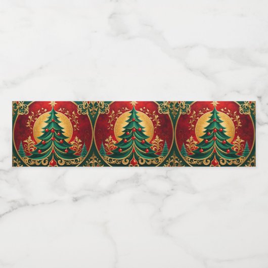 kerstboomfeestdag waterfles etiket (Enkel label)