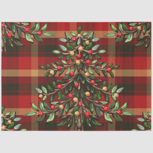 kerstboomfeestdag | Weefselpapier Tissuepapier (Voorkant)