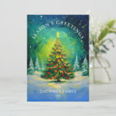 kerstboomfeestkaart feestdagenkaart (Staand voorkant)