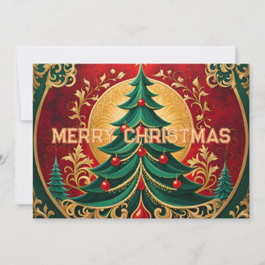 kerstboomfeestkaart feestdagenkaart (Voorkant)