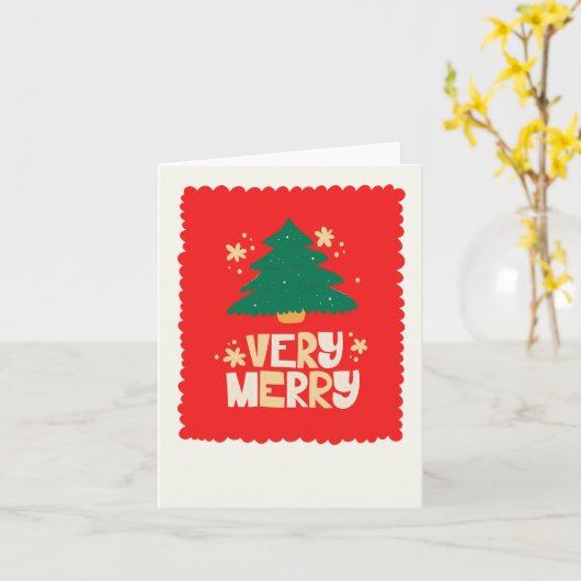 kerstboomfeestkaart kaart (Gele Bloem)