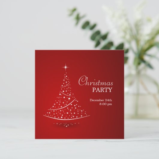 kerstboomfeestuitnodiging kaart (Staand voorkant)