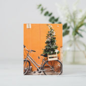 kerstboomfiets feestdagenkaart (Staand voorkant)