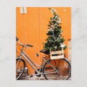 kerstboomfiets feestdagenkaart (Voorkant)