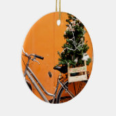 kerstboomfiets keramisch ornament (Rechts)