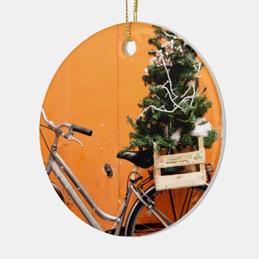 kerstboomfiets keramisch ornament (Links)