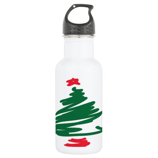 kerstboomflesje waterfles  (Voorkant)