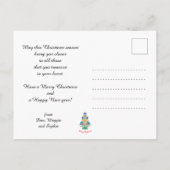 🎄 kerstboomfolklore blue Holiday Briefkaart (Achterkant)