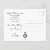 🎄 kerstboomfolklore [paars, grijs] wit Ho Feestdagenkaart (Achterkant)