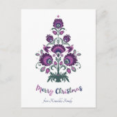 🎄 kerstboomfolklore [paars, grijs] wit Ho Feestdagenkaart (Voorkant)