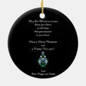 🎄 kerstboomfolklore [wit, blauw] keramisch ornament (Achterkant)