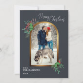 kerstboomfoto Botanisch Feestdagenkaart (Voorkant)