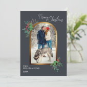 kerstboomfoto Botanisch Feestdagenkaart (Staand voorkant)