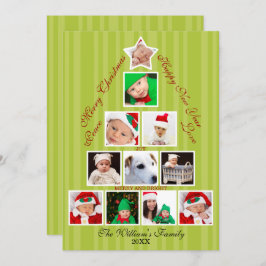 kerstboomfotocollage-feestdag feestdagenkaart