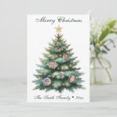 kerstboomfoto's Ornament Feestdagenkaart (Staand voorkant)