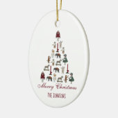  kerstboomfoto's Rood script Cera Keramisch Ornament (Links)