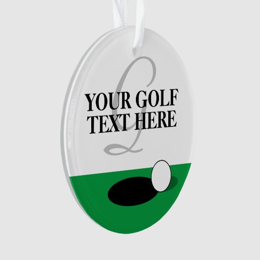 kerstboomfotoversiering cadeau voor golfspeler ornament (voorkant)