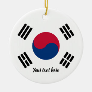 Kerstboomfotoversiering met Koreaanse vlag Keramisch Ornament