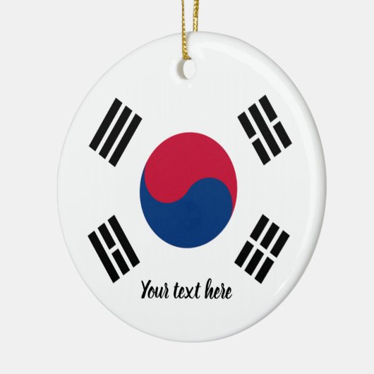 Kerstboomfotoversiering met Koreaanse vlag Keramisch Ornament (Links)