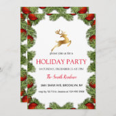 Kerstboomframe, gouden rendier kaart (Voorkant / Achterkant)