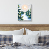 Kerstboomgaard Aquarel Canvas Afdruk (Insitu (Slaapkamer))