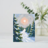 Kerstboomgaard Aquarel Feestdagenkaart (Staand voorkant)
