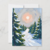 Kerstboomgaard Aquarel Feestdagenkaart (Voorkant)