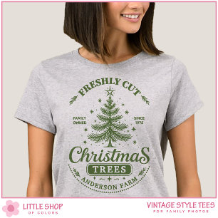 Kerstboomgaard bord gezinsgroep van vroeger t-shirt