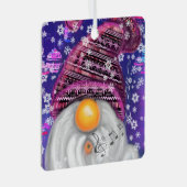 kerstboomgaard in het Paarse Pet zingend Metalen Ornament (Voorkant Rechts)