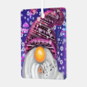 kerstboomgaard in het Paarse Pet zingend Metalen Ornament (Voorkant links)