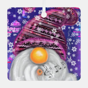 kerstboomgaard in het Paarse Pet zingend Metalen Ornament