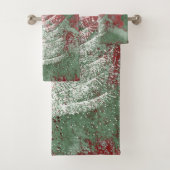 kerstboomgaard | Rode groene en witte XMas-boom Bad Handdoek (Insitu)