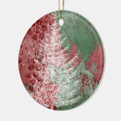 kerstboomgaard | Rode groene en witte XMas-boom Keramisch Ornament (Links)