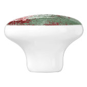 kerstboomgaard | Rode groene en witte XMas-boom Keramische Knop (Zijkant)