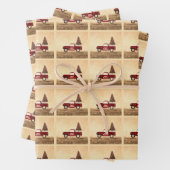  kerstboomgaard Rustisch patroon Inpakpapier Vel (In situ)