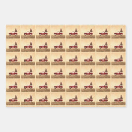  kerstboomgaard Rustisch patroon Inpakpapier Vel