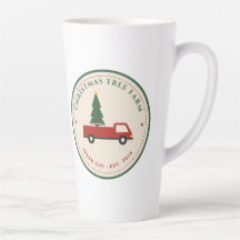 Kerstboomgaard Vintage Rode Truck Latte Mok