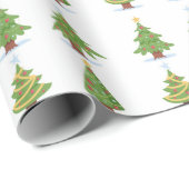 kerstboomgaard Waterverf feestdag feestdag feestel Cadeaupapier (Rol Hoek)