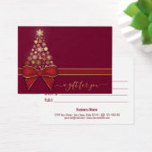 kerstboomgaarden Gold Snowflakes Red Bow-kaartje Visitekaartje (Bureau)