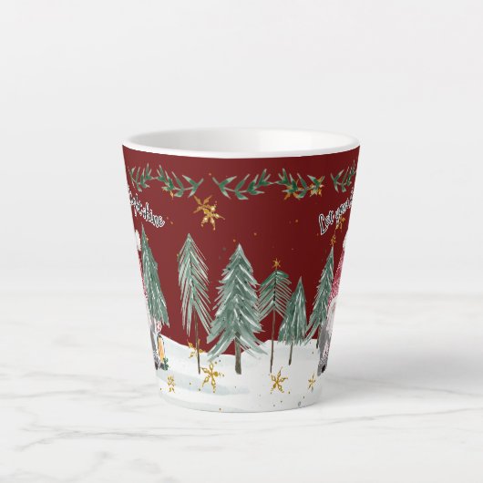 kerstboomgaarden latte mok (Voorkant)