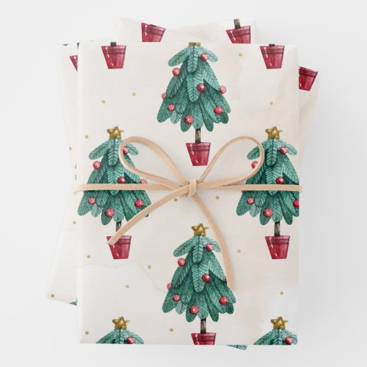 kerstboomgeschenk, Mannen, vrouwen en Kinderen, ke Inpakpapier Vel (In situ)