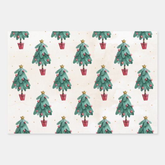 kerstboomgeschenk, Mannen, vrouwen en Kinderen, ke Inpakpapier Vel (Voorkant)