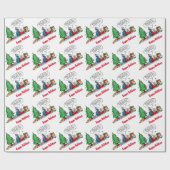 kerstboomgevechten Funny Cartoon Giftwrap Cadeaupapier (Vlak)