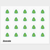 Kerstboomgezicht Ronde Sticker (Vel)