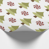 kerstboomglanzend omslagpapier cadeaupapier (Hoek)