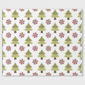 kerstboomglanzend omslagpapier cadeaupapier (Vlak)