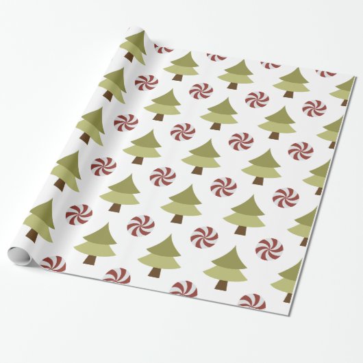 kerstboomglanzend omslagpapier cadeaupapier (Uitgerold)