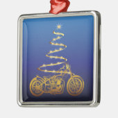 kerstboomgoud en blauw metalen ornament (Links)