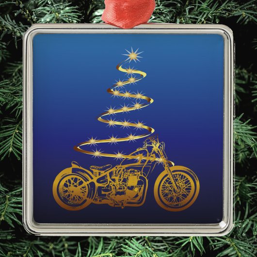 kerstboomgoud en blauw metalen ornament