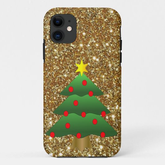 kerstboomgoud Glitter Case-Mate iPhone Case (Achterkant)
